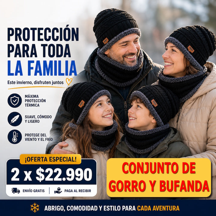 PolarShield - Conjunto de Gorro con Bufanda
