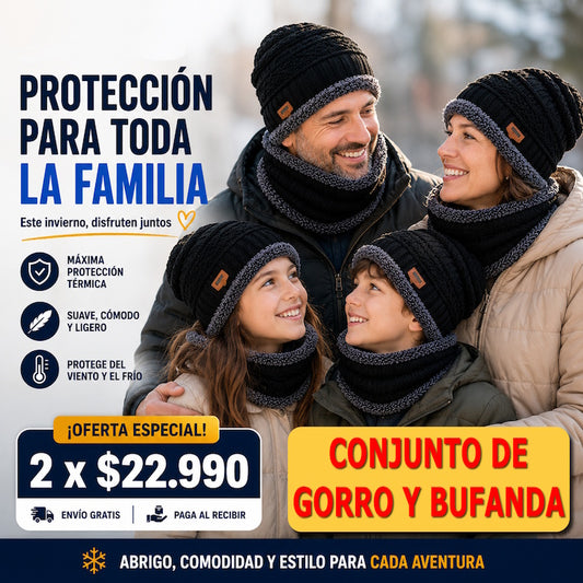 PolarShield - Conjunto de Gorro con Bufanda