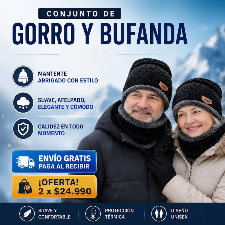 PolarShield - Conjunto de Gorro con Bufanda