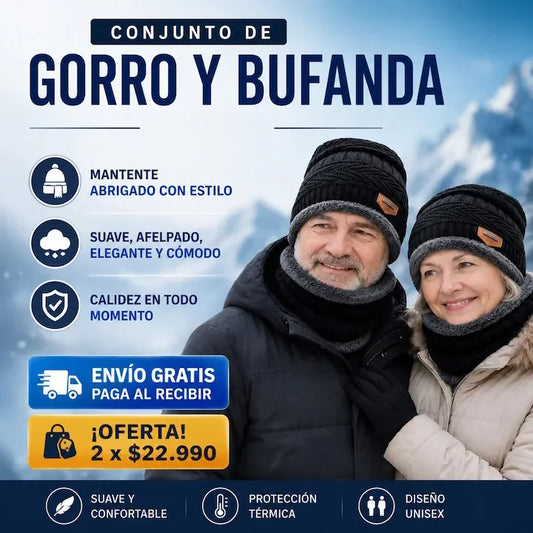 PolarShield - Conjunto de Gorro con Bufanda